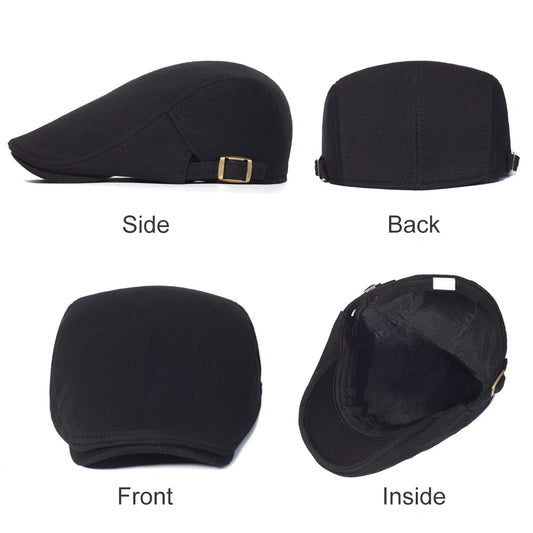Classic Suede Flat Cap with Adjustable Fit for Everyday Casual Vintage Outdoor Style
