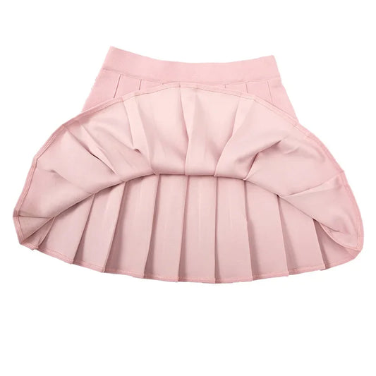 High Waist Pleated Mini Skort with Athletic Streetwear Inspired Silhouette
