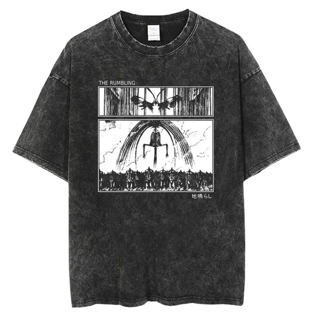 Minimal Anime Symbol Graphic T-Shirt with Retro Manga Streetwear Design