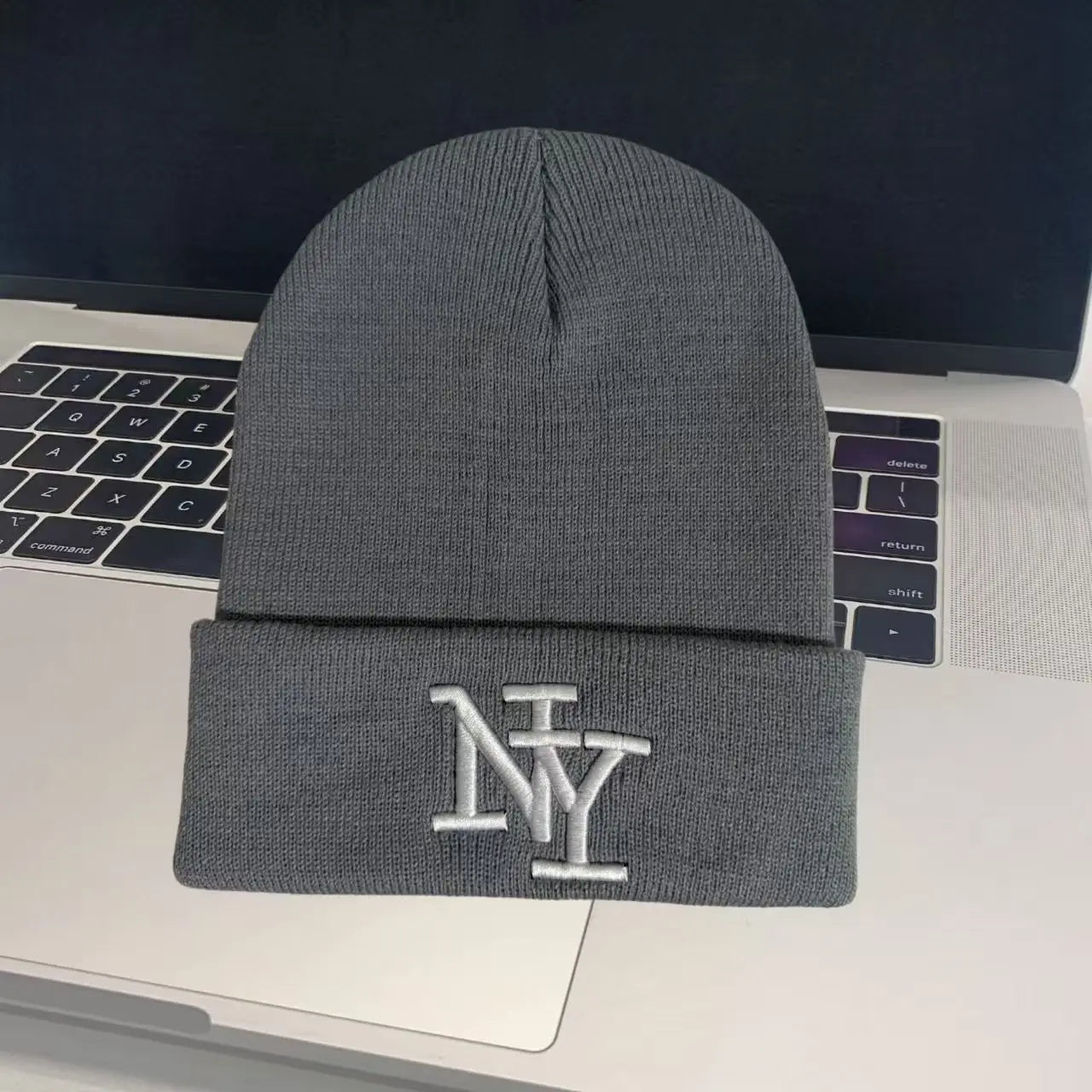 Embroidered Knit Polyester Wool Blend Beanie for Everyday Casual Streetwear Outdoor Winter Style