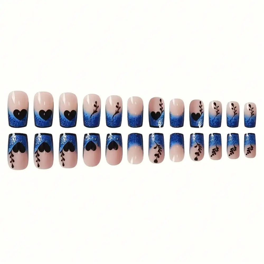 Butterfly Silhouette Press On Nails with Gothic Fantasy Gradient Artwork
