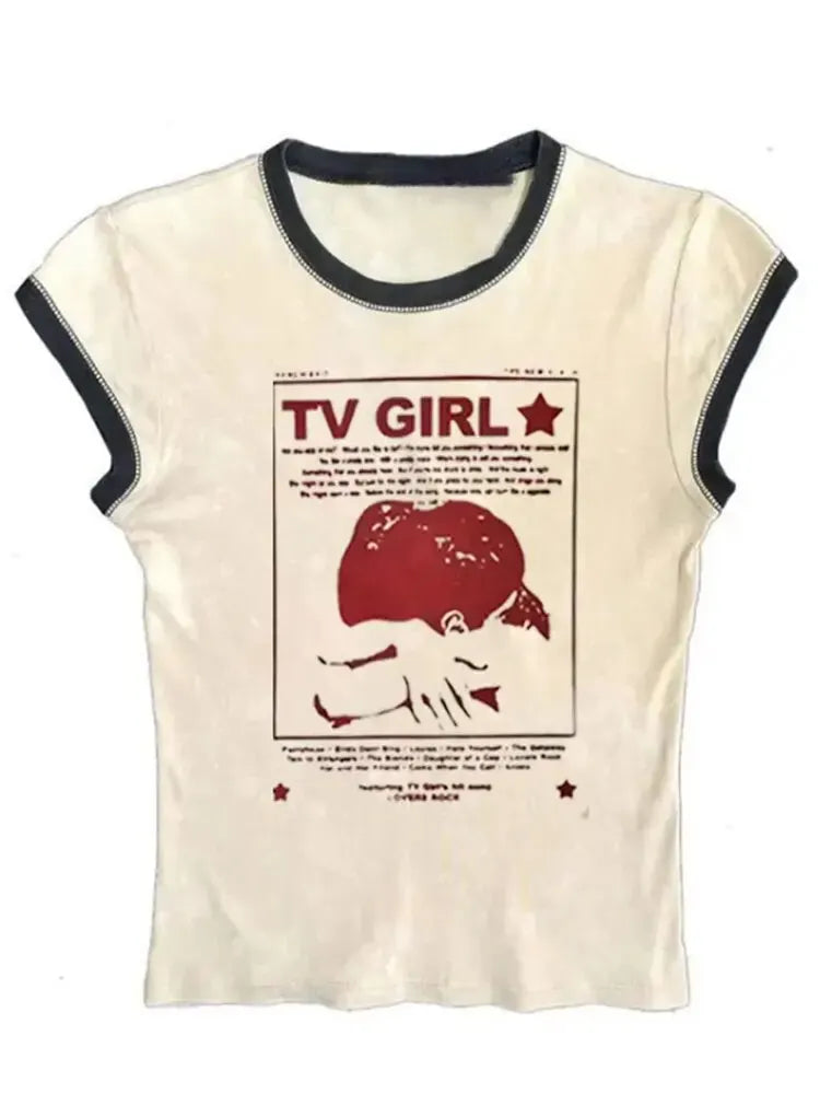Graphic Print Spaghetti Strap Tank Top with Slim Fit Contemporary Streetwear Style