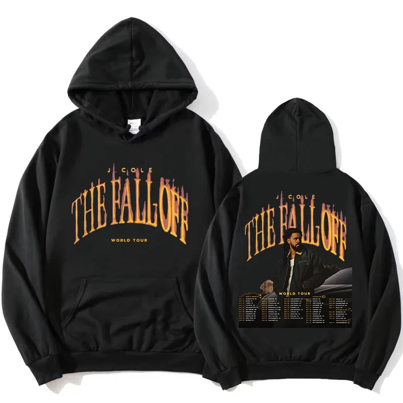 Vintage Tour Graphic Hoodie with Fleece Lined Streetwear Silhouette and Back Print