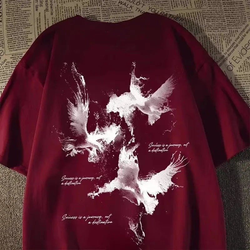 Minimal Graphic Streetwear Cotton Blend T-Shirt With Modern Casual Style