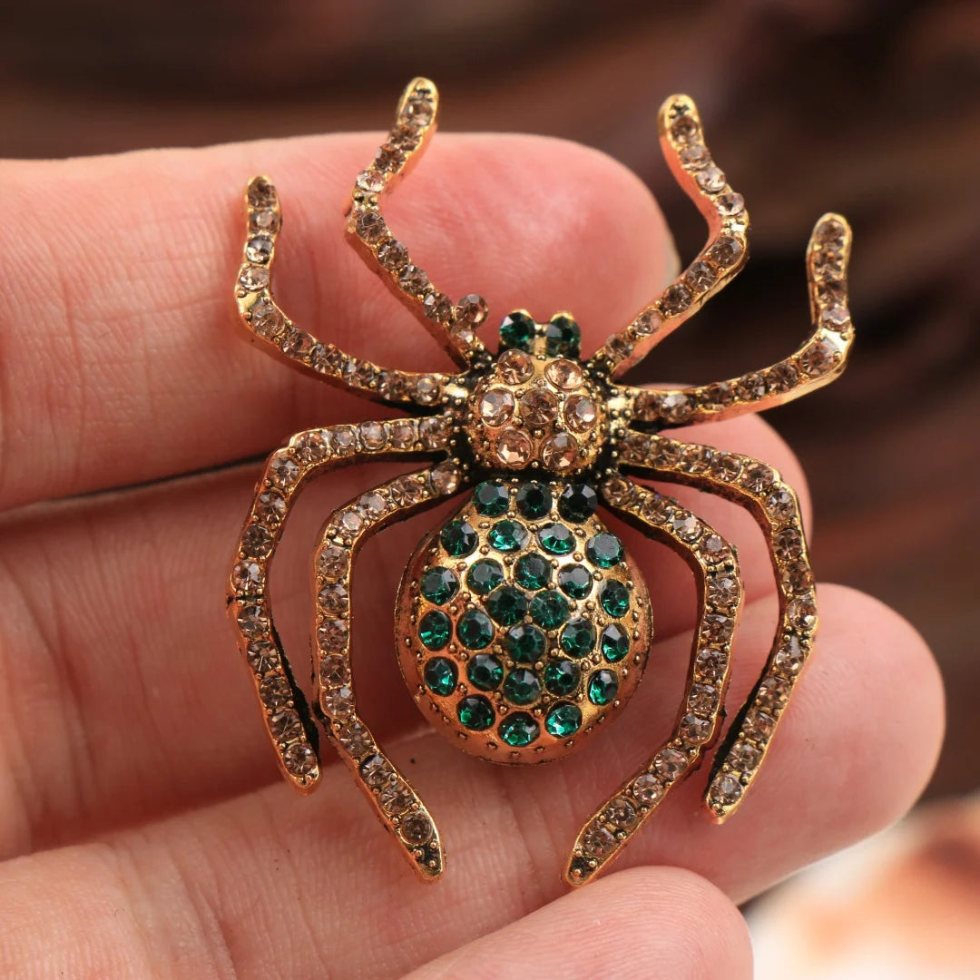 Baroque Gothic Spider Brooch Pin with Intricate Statement Insect Design Accent