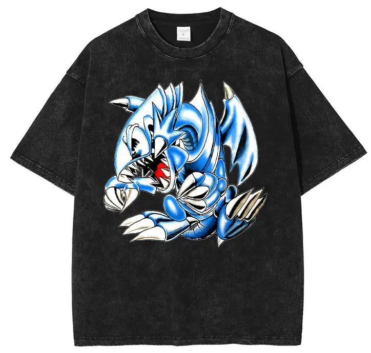 Anime Goth Beast Illustration Oversized Streetwear Graphic T-Shirt for Urban Styling