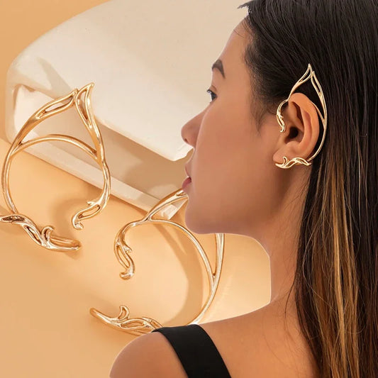 Elf Ear Cuff Clip Earrings for Gothic Fantasy Alternative Fashion