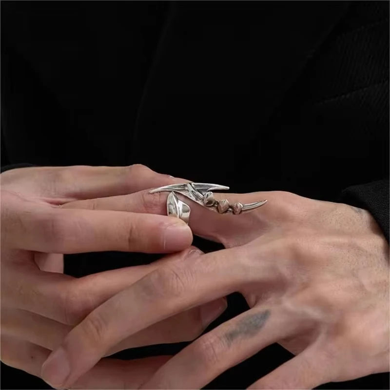 Cyber Gothic Alien Statement Ring for Futuristic Alternative Fashion Styling