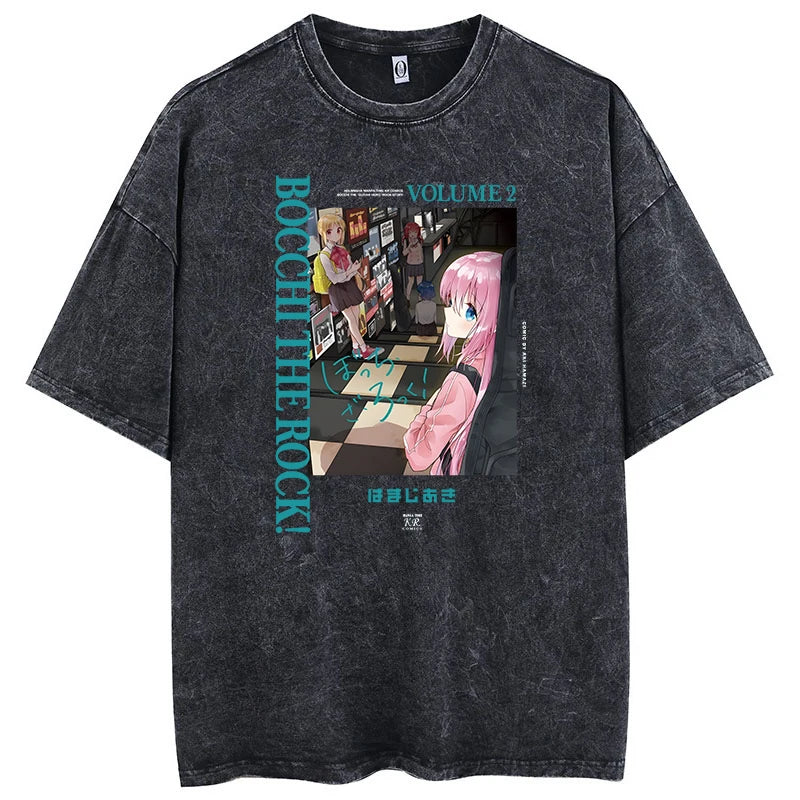 Retro Anime Goth Oversized Tee with Manga Streetwear Graphic Artwork