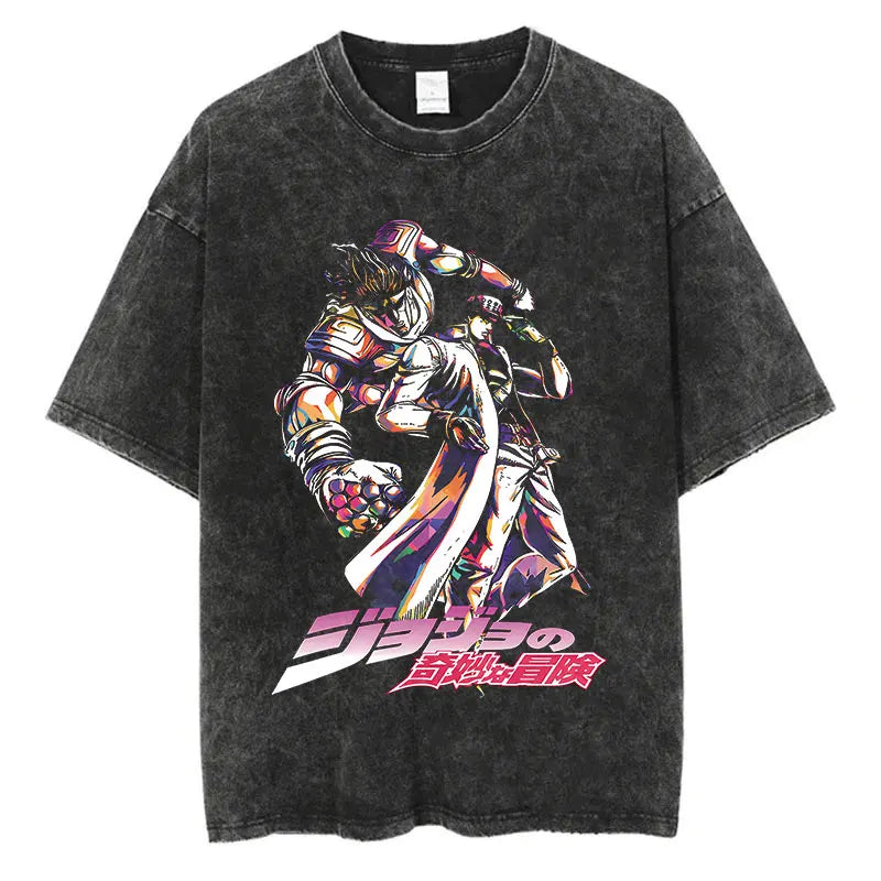 Vintage Anime Goth Motion Graphic Tee with Manga Streetwear Aesthetic
