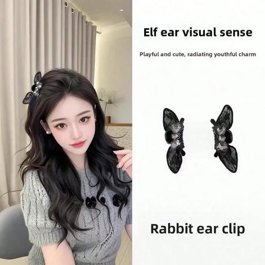 Cat Ear Hair Claw Clip Gothic Kawaii Alternative Statement Accessory