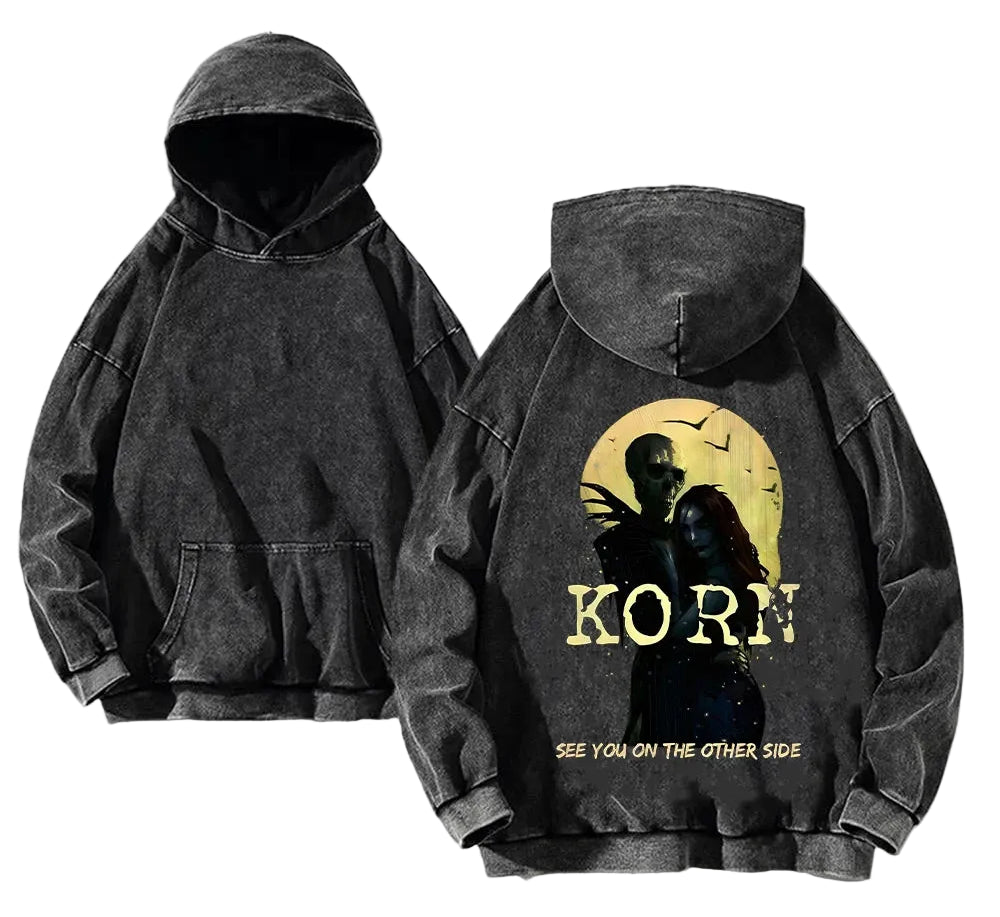 Moon Graphic Gothic Streetwear Hoodie With Anime-Inspired Vintage Aesthetic