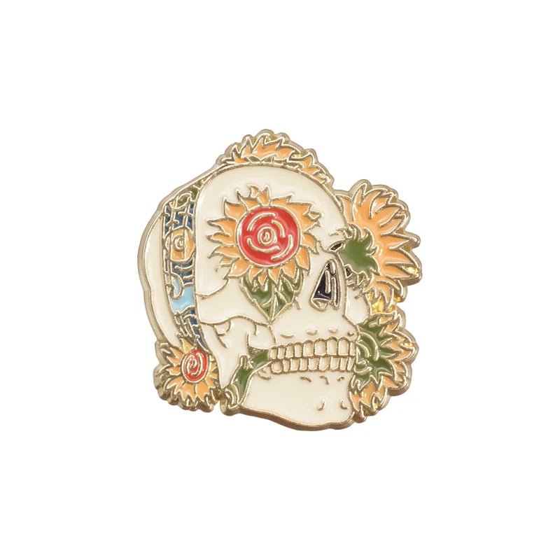 Stay Weird Skeleton Reader Gothic Enamel Pin for Alternative Fashion Styling