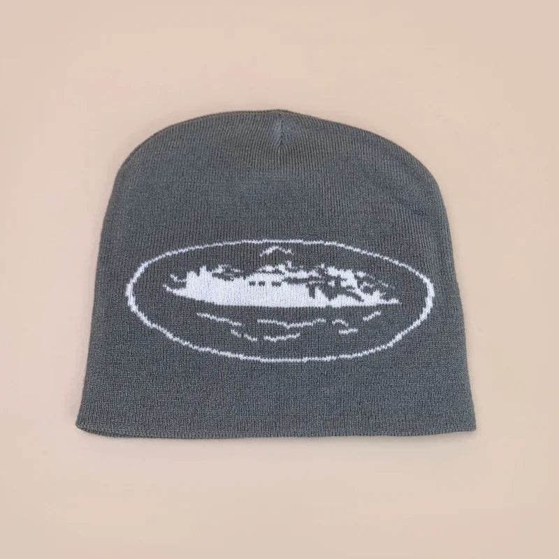 Minimalist Graphic Acrylic Knit Beanie for Contemporary Streetwear Casual Winter Everyday Fashion Style