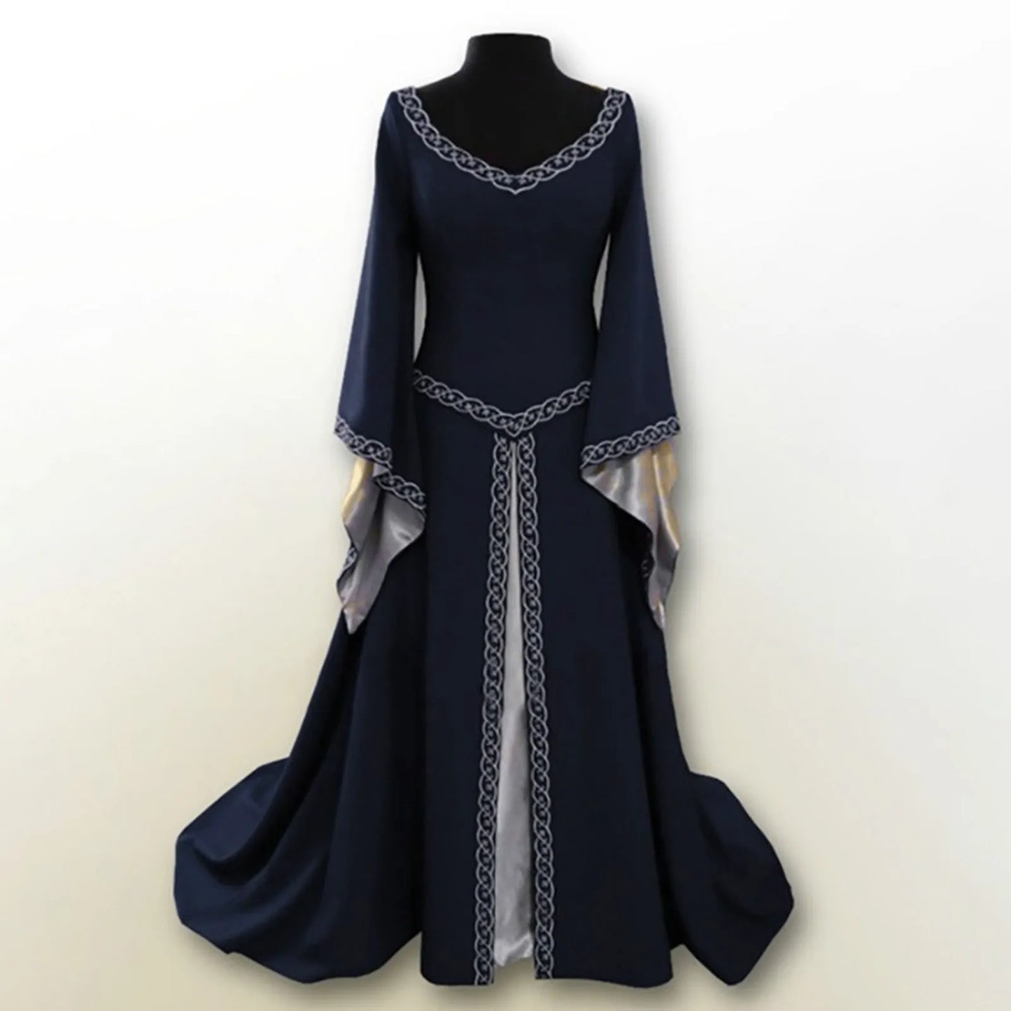 Medieval Inspired Hooded Maxi Dress With Gothic Fantasy Alternative Fashion Styling