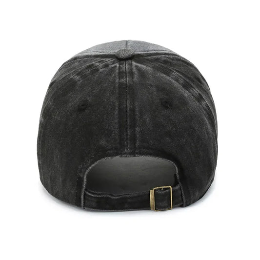 Vintage Washed Embroidered Baseball Cap Adjustable Curved Brim Casual Outdoor Hat