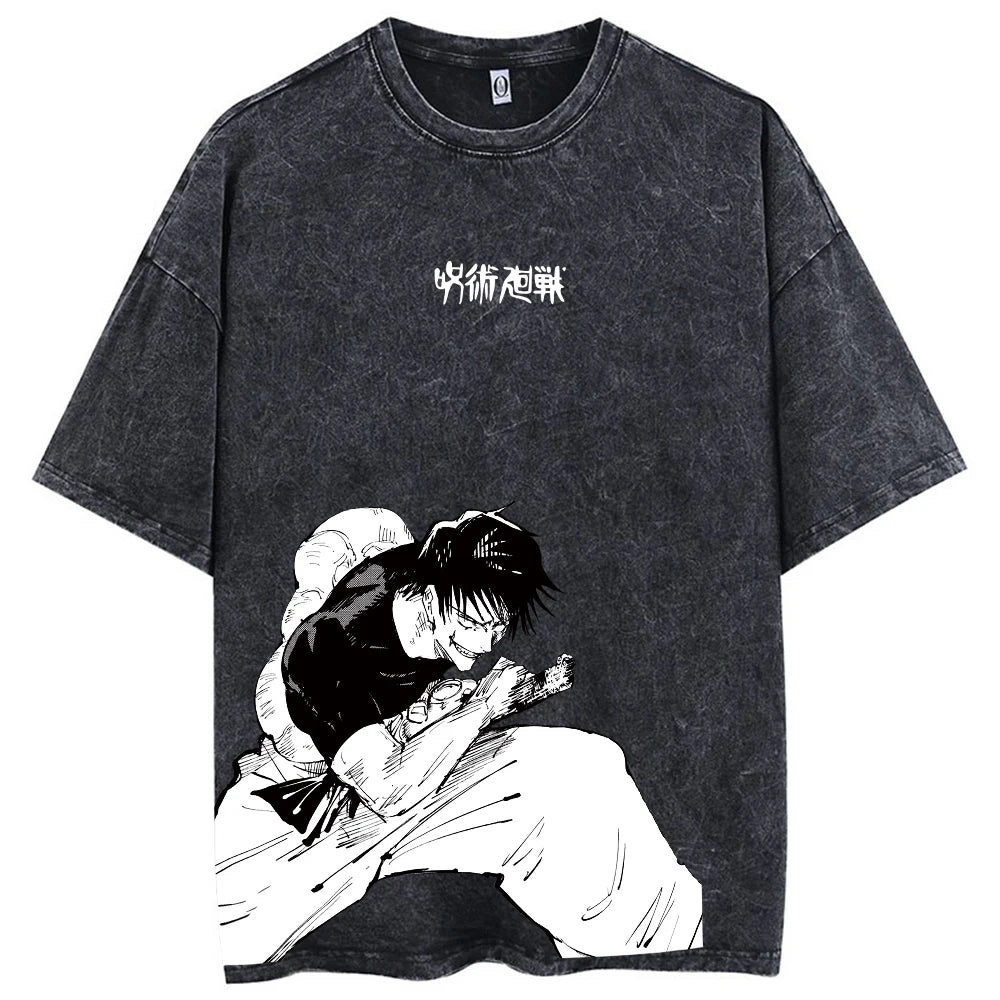 Dark Manga Emotion Graphic Oversized Anime Goth Streetwear T-Shirt