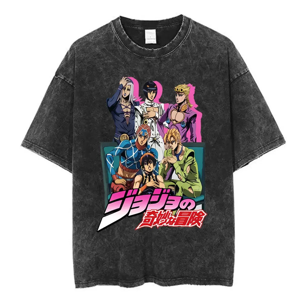 Anime Goth Retro Animation Streetwear Tee with Vintage Manga Graphic Print