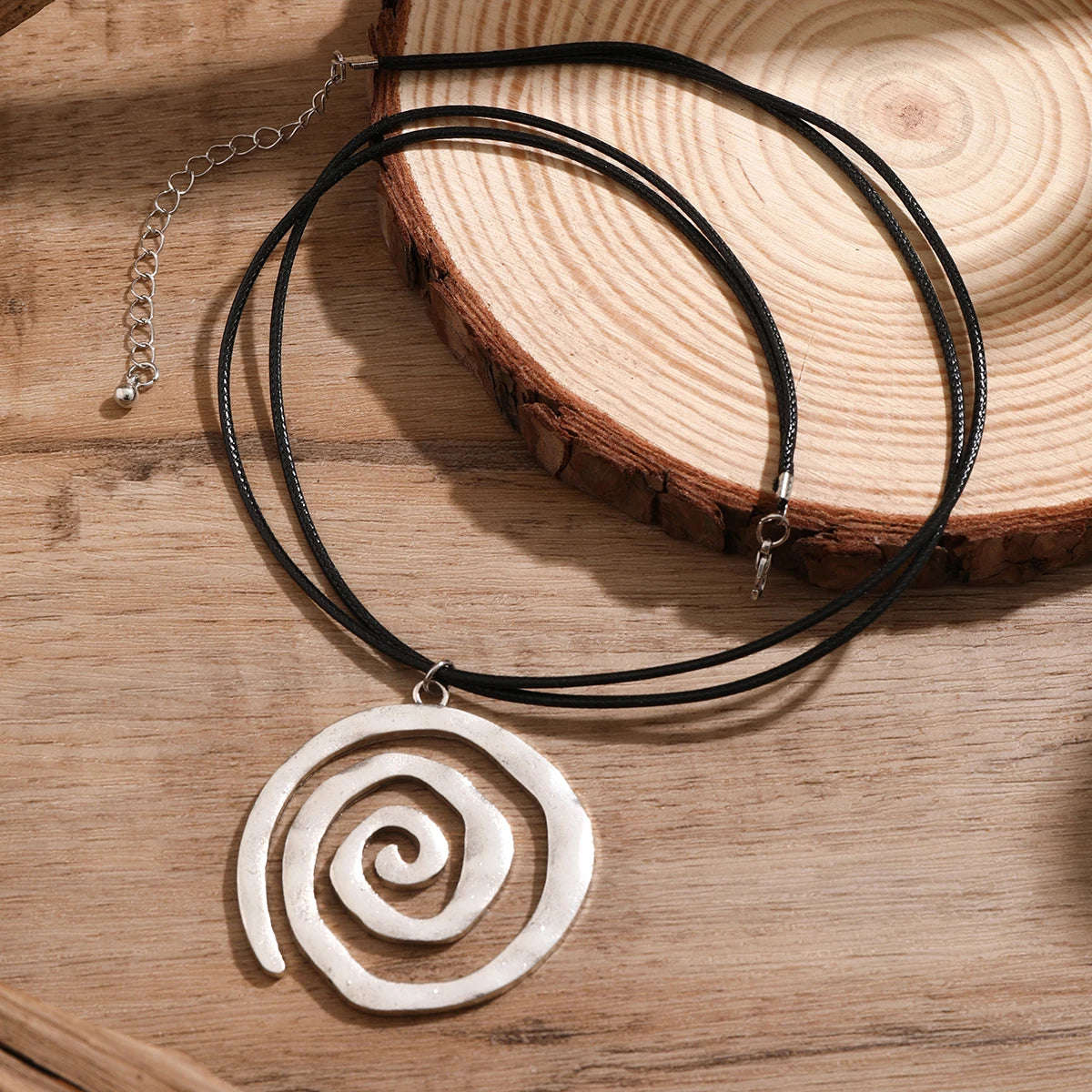Spiral Pendant Necklace Y2K Alternative Celestial Inspired Statement Jewelry