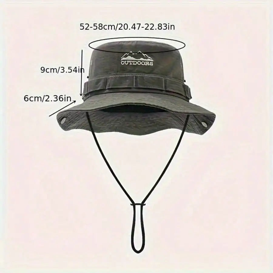 Unisex Retro Bucket Hat with Adjustable Chin Cord for Everyday Outdoor Casual Style