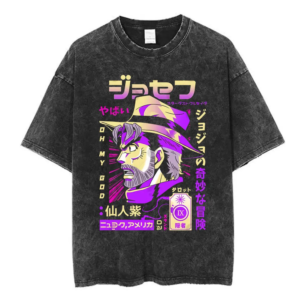 Cyber Goth Japanese Streetwear Oversized Graphic Washed T-Shirt