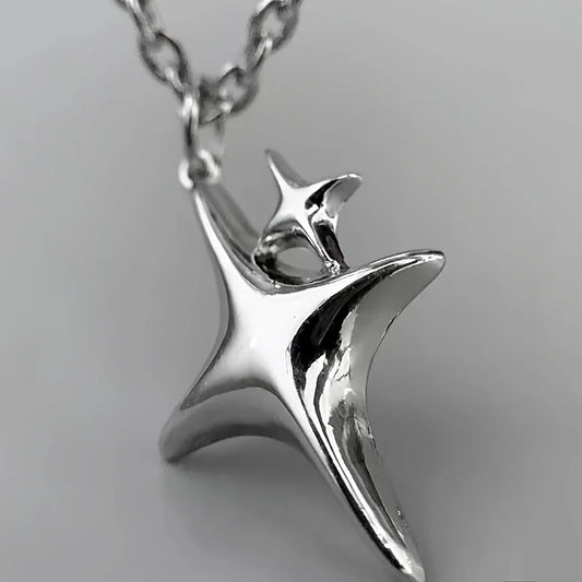 Y2K Star Pendant Necklace Celestial Alternative Fashion Statement Jewelry