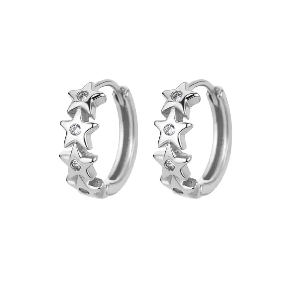 Celestial Star Hoop Earrings Y2K Alternative Fashion Statement Jewelry