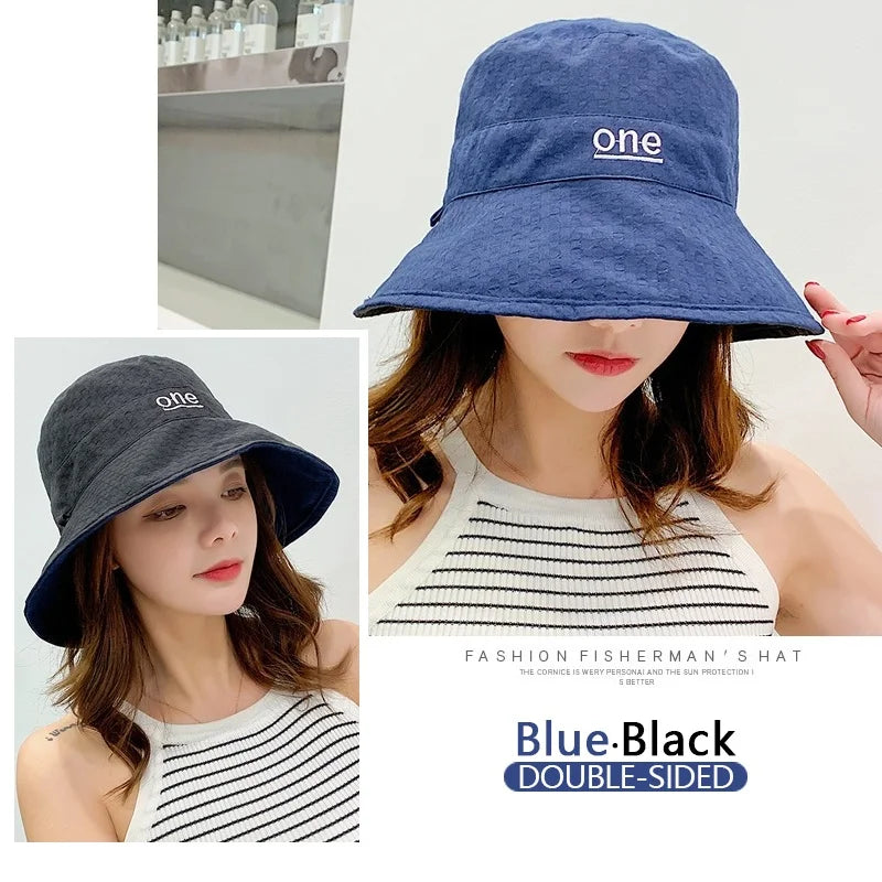 Reversible Cotton Bucket Hat with Minimalist Embroidered Detail for Everyday Casual Style