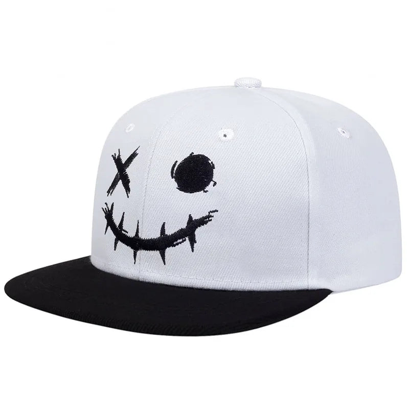 Graphic Embroidered Flat Brim Snapback Cap Adjustable Hip Hop Streetwear Fashion Hat