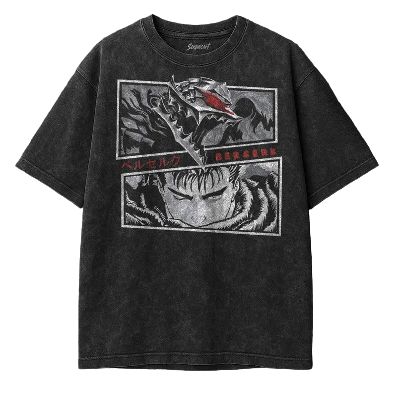 Retro Anime Goth Panel Graphic Oversized Streetwear Tee