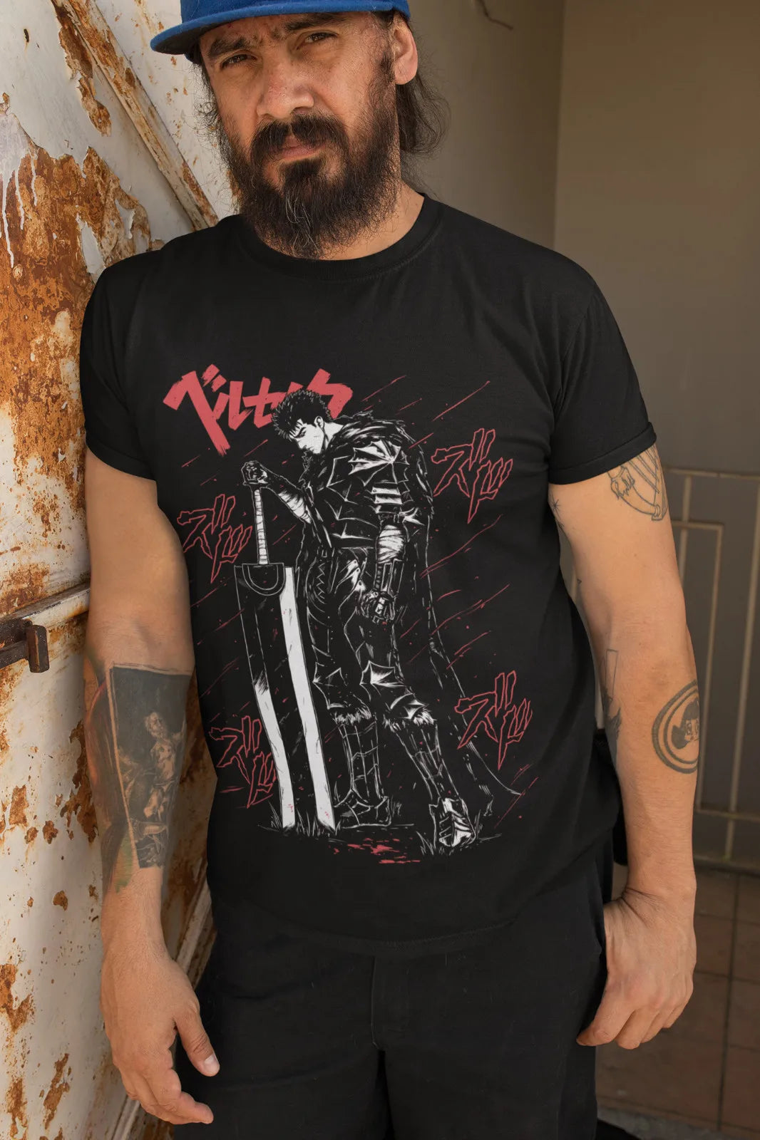 Dark Manga Warrior Oversized Anime Goth Streetwear Graphic Tee