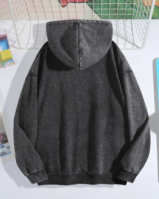 Retro Anime Streetwear Hoodie with Manga-Inspired Typography Graphic Design