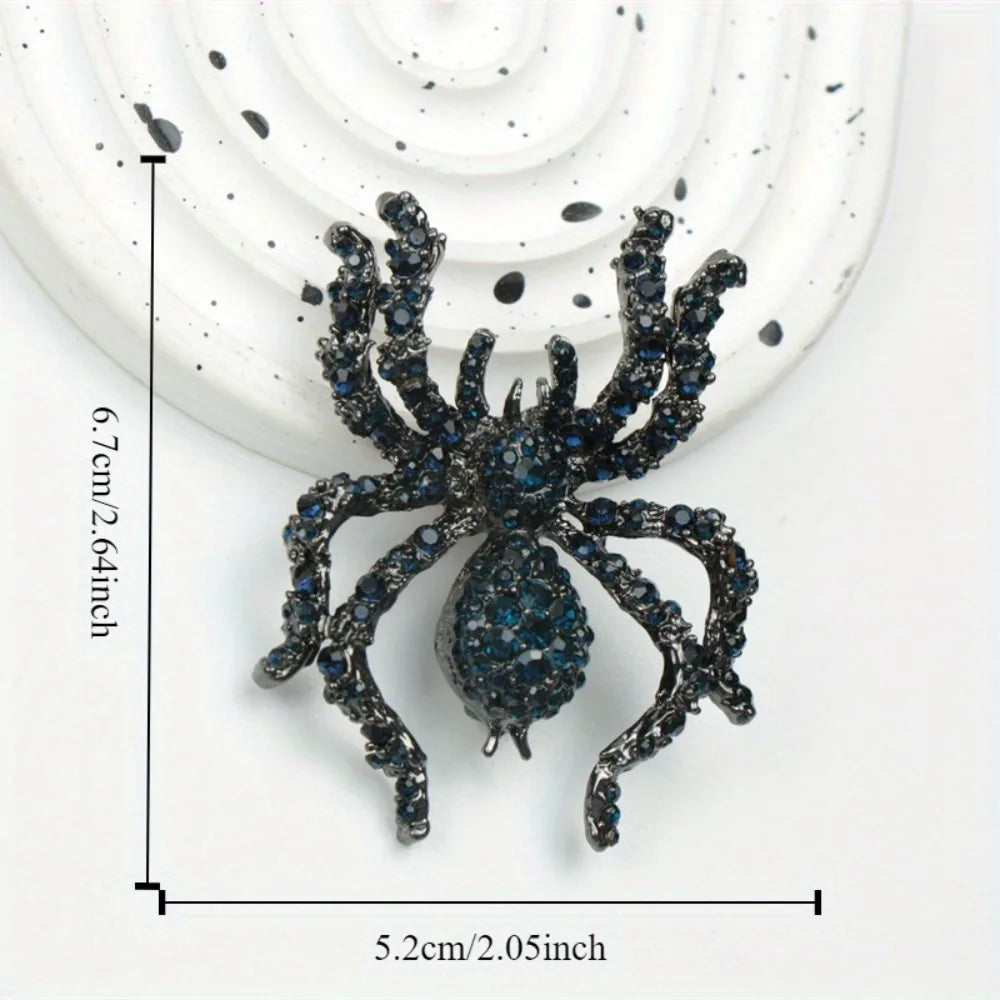 Gothic Crystal Spider Brooch for Dark Feminine and Alternative Styling