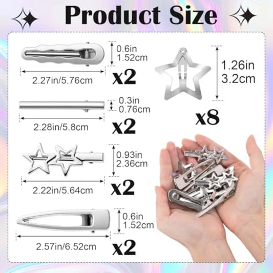 Y2K Star Hair Clip Set Celestial Alternative Fashion Accessories