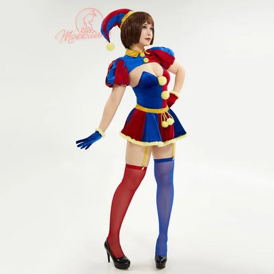 Women's Color Block Performance-Inspired Costume Set with Mini Skirt, Hat and Coordinated Accessories