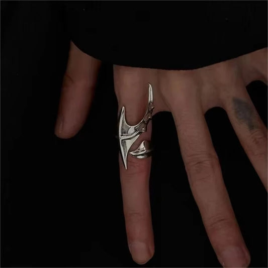 Cyber Gothic Alien Statement Ring for Futuristic Alternative Fashion Styling