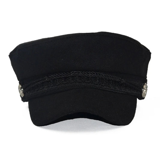 Classic Cotton Blend Military Baker Cap for Vintage Casual Everyday Fashion Style