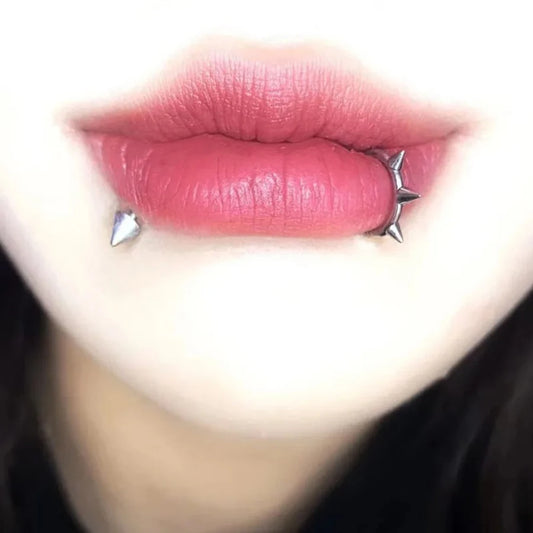 Punk Clip On Lip and Nose Ring Set for Alternative Styling