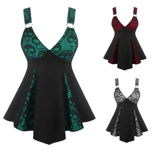 Gothic Lace Panel Alternative Fashion Mini Dress With Dark Romantic Streetwear Silhouette
