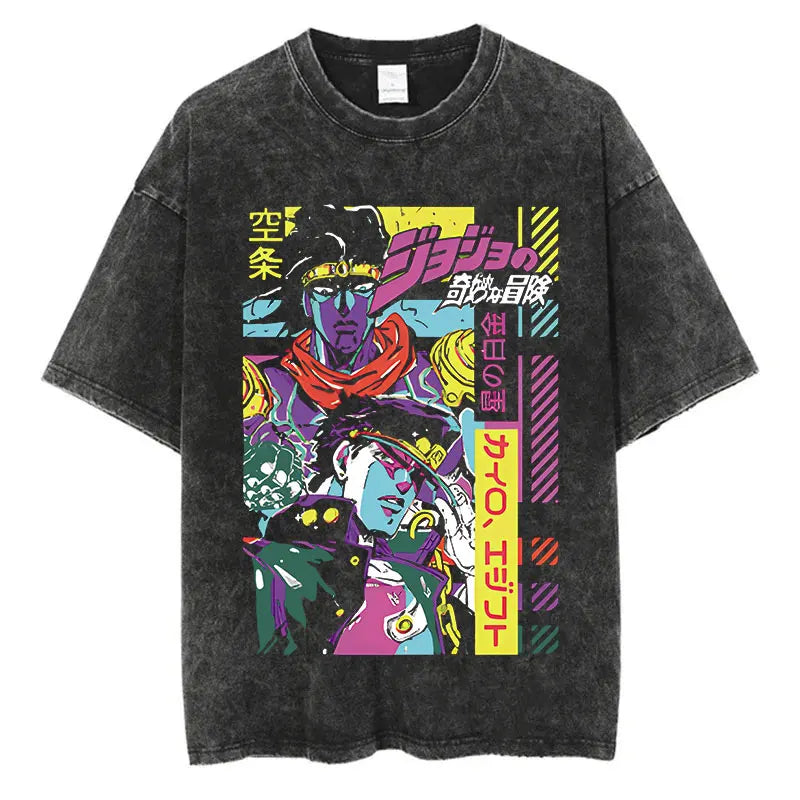Retro Anime Goth Poster Art Oversized Japanese Streetwear T-Shirt