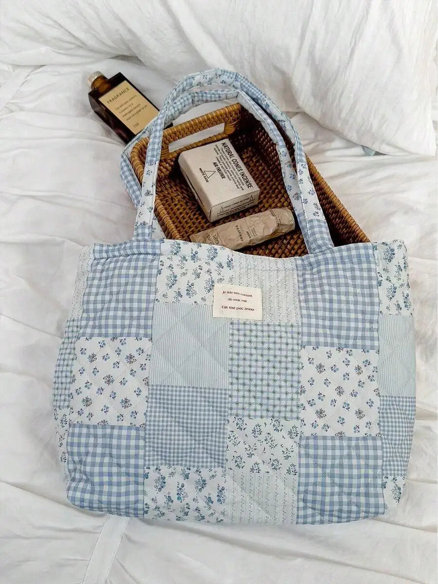 Large Capacity Floral Print Casual Tote Shoulder Bag for Everyday