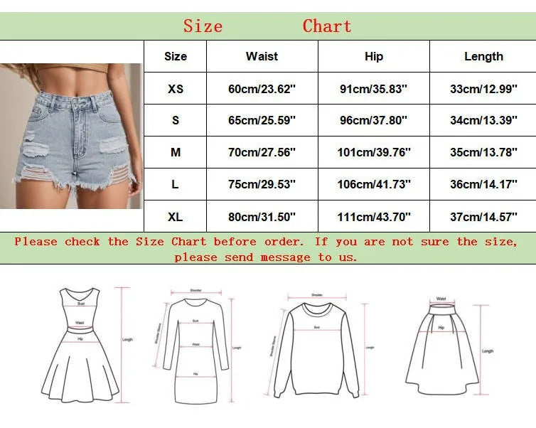 Women's High Waist Distressed Denim Style Shorts with Frayed Hem Casual Everyday Design