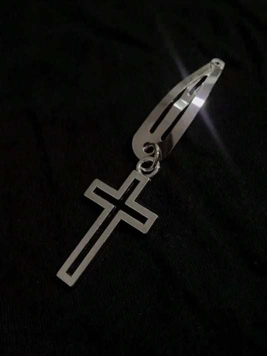 Gothic Cross Hair Clip Set Punk Streetwear Statement Accessories Collection
