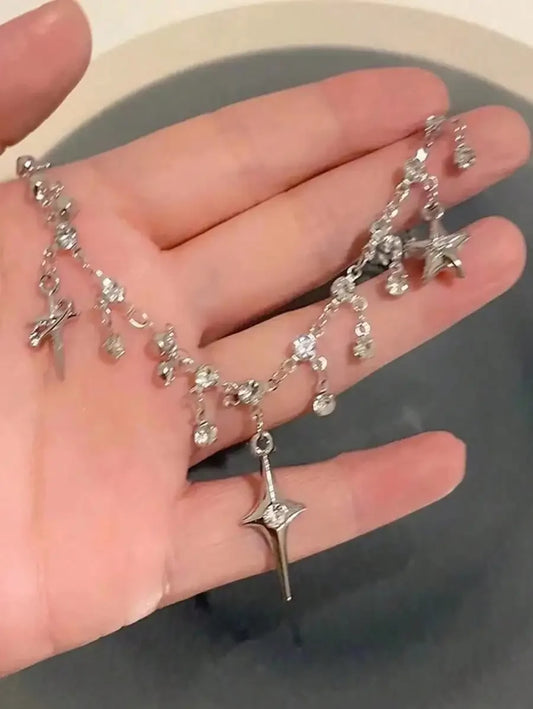 Star Charm Layered Necklace for Gothic Y2K and Alternative Fashion Looks