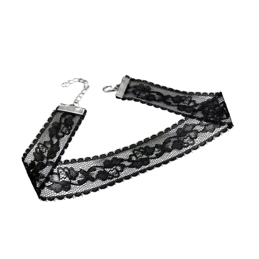 Floral Lace Choker Necklace for Gothic Coquette and Dark Feminine Fashion Styling