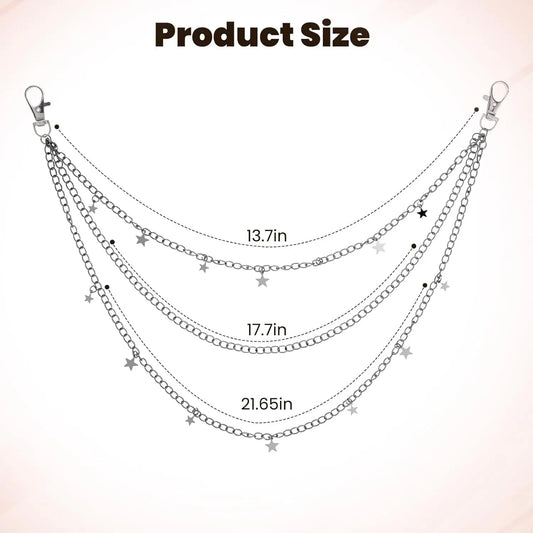 Star Pants Chain for Y2K Punk and Vintage Streetwear Styling