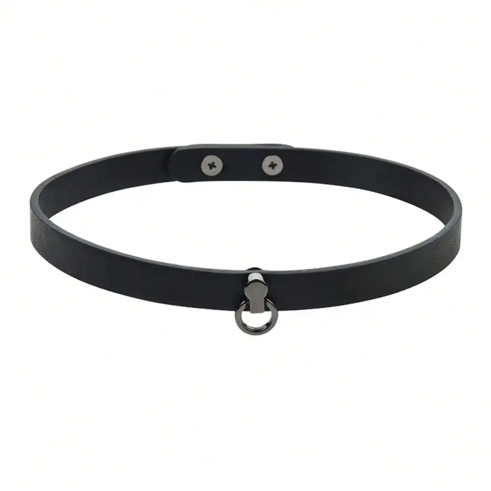 Minimalist O Ring Velvet Choker for Punk Gothic Alternative Fashion