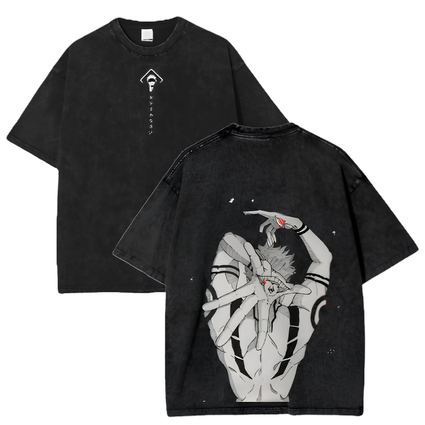 Anime Gothic Heart Graphic T-Shirt with Dark Manga Streetwear Aesthetic