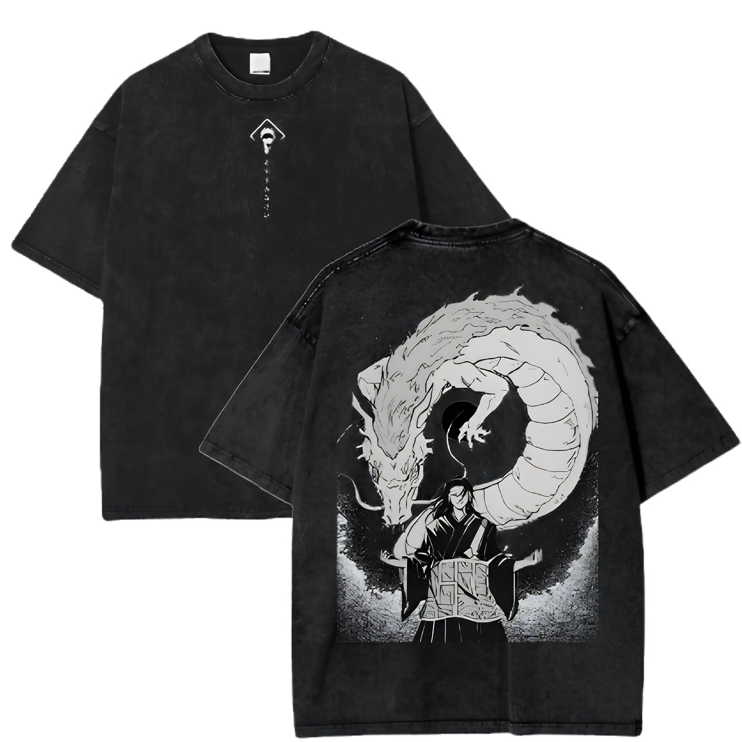 Anime Serpent Eclipse Graphic T-Shirt with Gothic Manga Streetwear Artwork