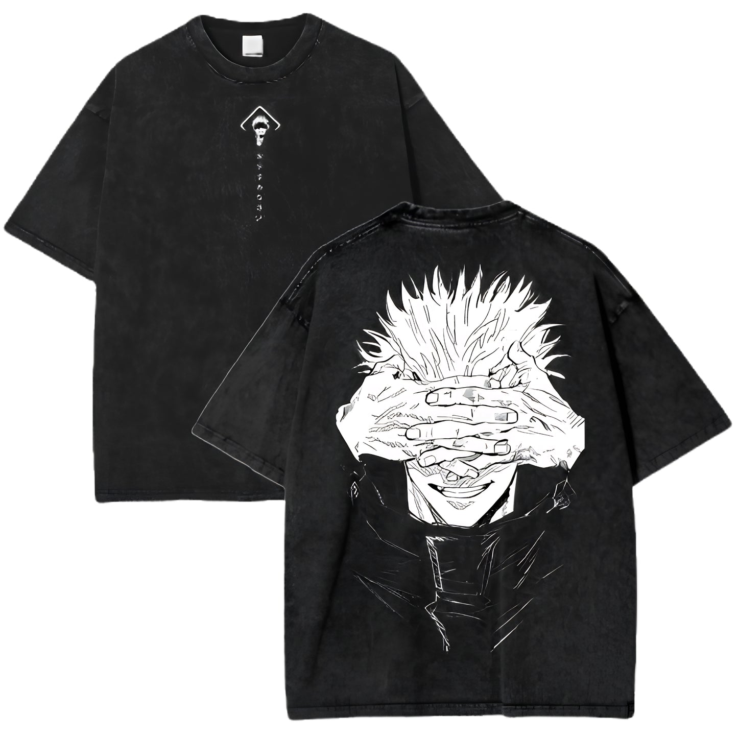 Dark Anime Sorcerer Graphic T-Shirt with Gothic Manga Streetwear Style